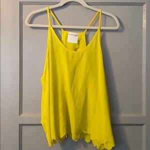 Yellow crepe open back tank